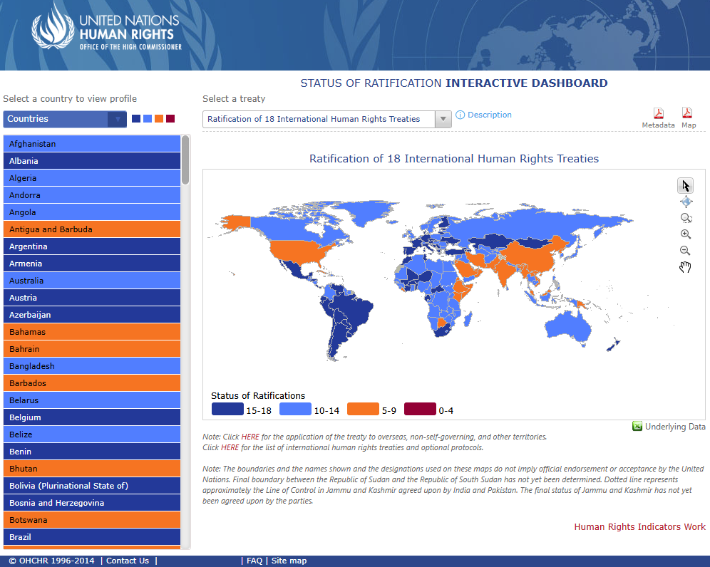 Status of Ratification of Human Rights Treaties
