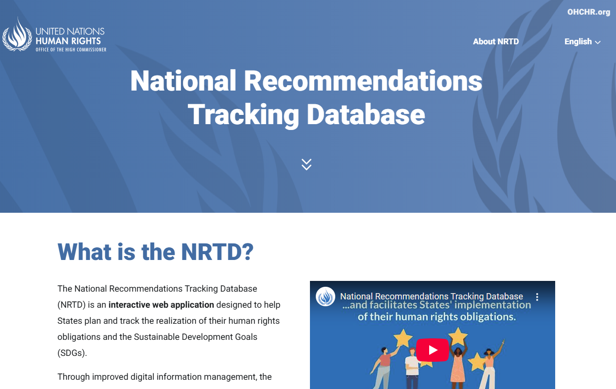 National Recommendations Tracking Database