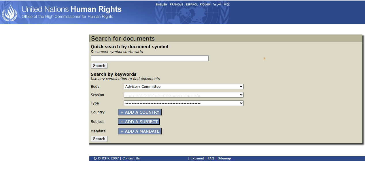 UN Charter Body Database